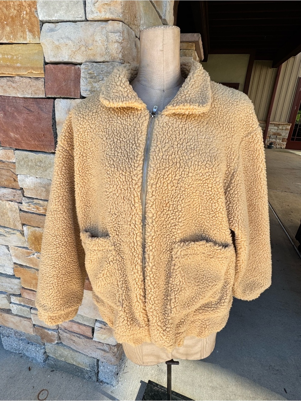 Zaful Tan Sherpa Teddy Jacket